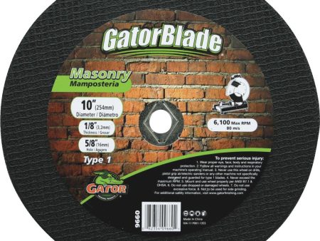 Gator Blade Type 1 10 In. x 1 8 In. x 5 8 In. Masonry Cut-Off Wheel Online Hot Sale