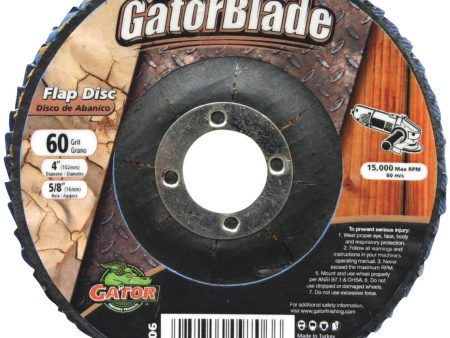 Gator Blade 4 In. x 5 8 In. 60-Grit Type 29 Angle Grinder Flap Disc Online now