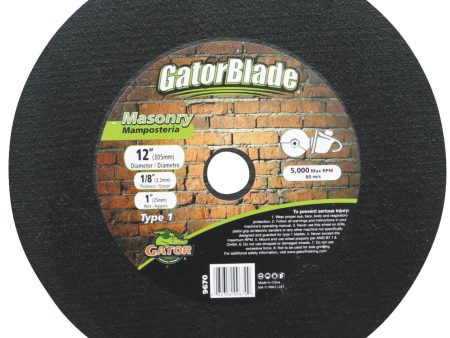 Gator Blade Type 1 12 In. x 1 8 In. x 1 In. Masonry Cut-Off Wheel Hot on Sale