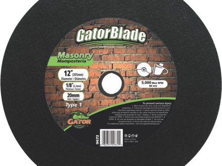 Gator Blade Type 1 12 In. x 1 8 In. x 20 mm Masonry Cut-Off Wheel Fashion