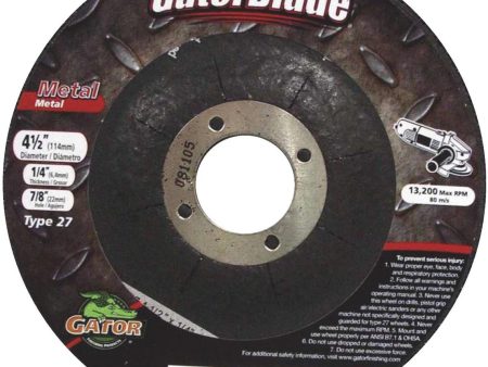 Gator Blade Type 27 4-1 2 In. x 1 4 In. x 7 8 In. Metal Cut-Off Wheel Cheap