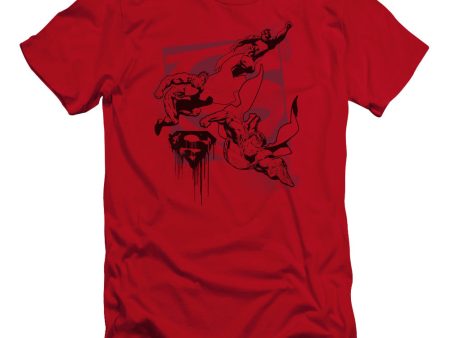 SUPERMAN : OMNIPRESENT PREMIUM CANVAS ADULT SLIM FIT T-SHIRT 30\1 RED MD For Cheap