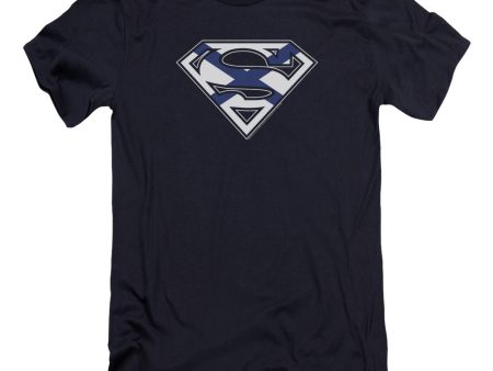 SUPERMAN : SCOTTISH SHIELD PREMIUM CANVAS ADULT SLIM FIT T-SHIRT 30\1 NAVY MD Online Sale