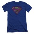 SUPERMAN : TATTERED SHIELD PREMIUM CANVAS ADULT SLIM FIT T-SHIRT 30\1 ROYAL BLUE XL Online