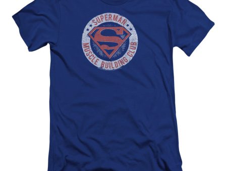 SUPERMAN : MUSCLE CLUB PREMIUM CANVAS ADULT SLIM FIT T-SHIRT 30\1 ROYAL BLUE MD Fashion