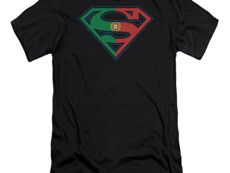 SUPERMAN : PORTUGAL SHIELD PREMIUM CANVAS ADULT SLIM FIT T-SHIRT 30\1 BLACK 2X Hot on Sale