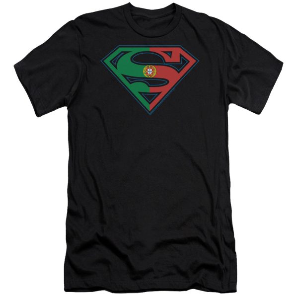 SUPERMAN : PORTUGAL SHIELD PREMIUM CANVAS ADULT SLIM FIT T-SHIRT 30\1 BLACK 2X Hot on Sale