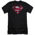 SUPERMAN : WAR TORN SHIELD PREMIUM CANVAS ADULT SLIM FIT T-SHIRT 30\1 BLACK XL Online Sale