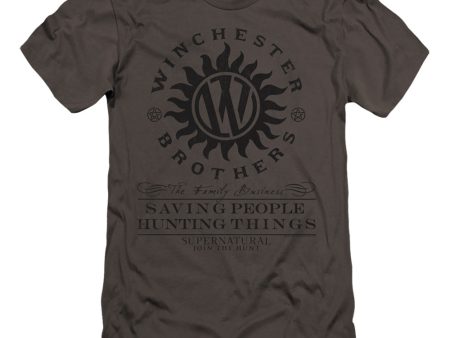 SUPERNATURAL : WINCHESTER ANTI POSSESSION  PREMIUM CANVAS ADULT SLIM FIT T-SHIRT 30\1 Charcoal MD Online