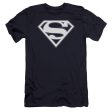 SUPERMAN : NAVY AND WHITE SHIELD PREMIUM CANVAS ADULT SLIM FIT T-SHIRT 30\1 NAVY LG For Discount