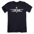 TOP GUN : LOGO NAVY PREMIUM CANVAS ADULT SLIM FIT T-SHIRT 30\1 Navy MD Fashion