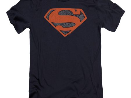 SUPERMAN : VINTAGE SHIELD COLLAGE PREMIUM CANVAS ADULT SLIM FIT T-SHIRT 30\1 Navy XL Online Sale