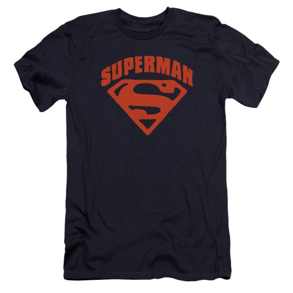 SUPERMAN : SUPER SHIELD PREMIUM CANVAS ADULT SLIM FIT T-SHIRT 30\1 NAVY SM Fashion