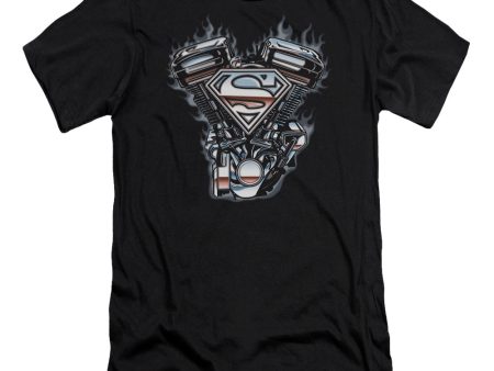 SUPERMAN : V TWIN LOGO PREMIUM CANVAS ADULT SLIM FIT T-SHIRT 30\1 BLACK SM Discount