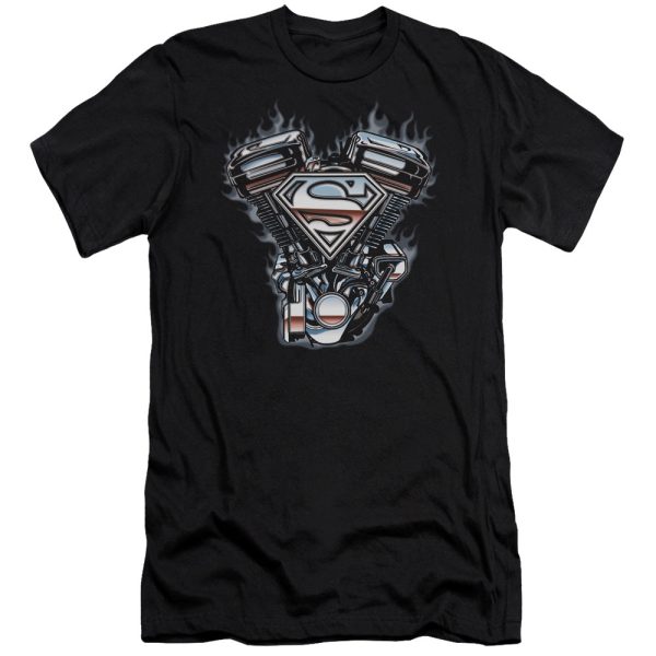 SUPERMAN : V TWIN LOGO PREMIUM CANVAS ADULT SLIM FIT T-SHIRT 30\1 BLACK SM Discount