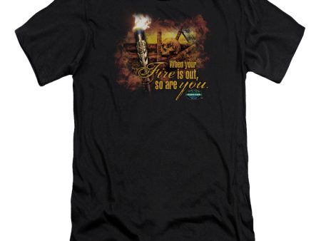 SURVIVOR : FIRE S OUT PREMIUM CANVAS ADULT SLIM FIT T-SHIRT 30\1 BLACK SM Fashion