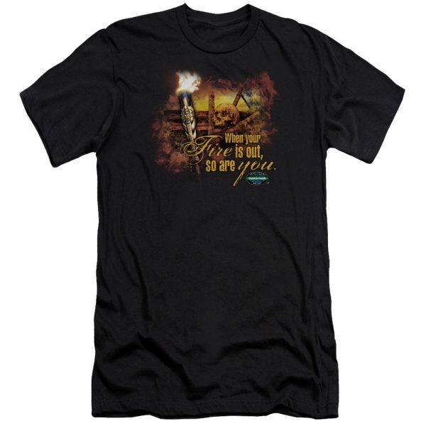 SURVIVOR : FIRE S OUT PREMIUM CANVAS ADULT SLIM FIT T-SHIRT 30\1 BLACK SM Fashion