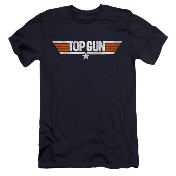 TOP GUN : DISTRESSED LOGO PREMIUM CANVAS ADULT SLIM FIT T-SHIRT 30\1 NAVY MD Online