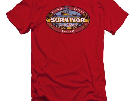 SURVIVOR : COOK ISLANDS PREMIUM CANVAS ADULT SLIM FIT T-SHIRT 30\1 RED XL Fashion