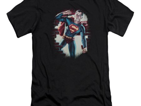 SUPERMAN : VINTAGE STEEL PREMIUM CANVAS ADULT SLIM FIT T-SHIRT 30\1 BLACK XL Discount