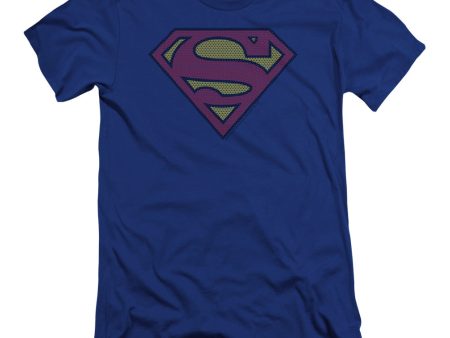 SUPERMAN : LITTLE LOGOS PREMIUM CANVAS ADULT SLIM FIT T-SHIRT 30\1 ROYAL BLUE SM Discount