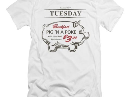 SUPERNATURAL : PIG N POKE  PREMIUM CANVAS ADULT SLIM FIT T-SHIRT 30\1 White XL For Cheap