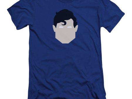 SUPERMAN : SUPES HEAD PREMIUM CANVAS ADULT SLIM FIT T-SHIRT 30\1 ROYAL BLUE 2X on Sale