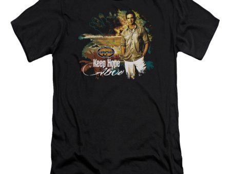 SURVIVOR : KEEP HOPE ALIVE PREMIUM CANVAS ADULT SLIM FIT T-SHIRT 30\1 BLACK 2X For Sale