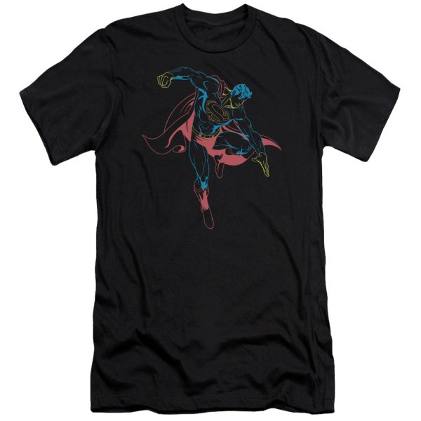 SUPERMAN : NEON SUPERMAN PREMIUM CANVAS ADULT SLIM FIT T-SHIRT 30\1 BLACK SM Supply