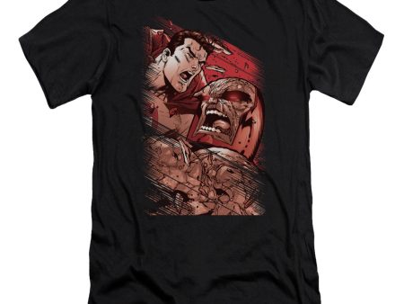 SUPERMAN : SUPES VS DARKSEID PREMIUM CANVAS ADULT SLIM FIT T-SHIRT 30\1 BLACK XL on Sale