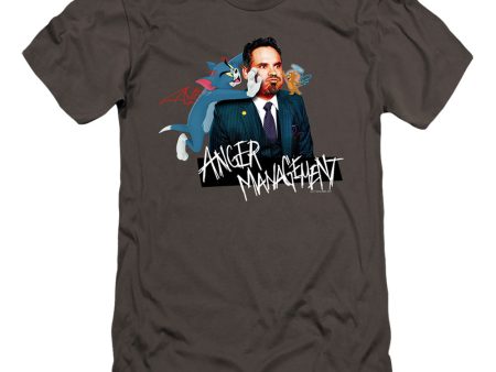 TOM AND JERRY MOVIE : ANGER MANAGEMENT  PREMIUM CANVAS ADULT SLIM FIT T-SHIRT 30\1 Charcoal SM Fashion