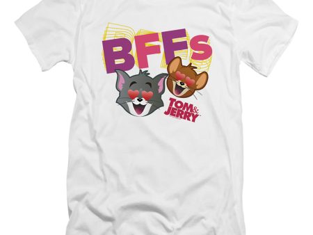 TOM AND JERRY MOVIE : BFFS  PREMIUM CANVAS ADULT SLIM FIT T-SHIRT 30\1 White XL Sale