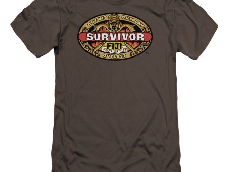 SURVIVOR : FIJI PREMIUM CANVAS ADULT SLIM FIT T-SHIRT 30\1 CHARCOAL LG Fashion