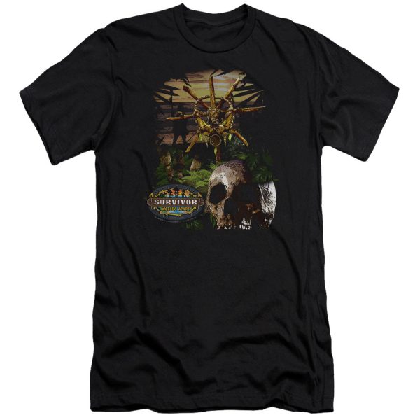 SURVIVOR : JUNGLE PREMIUM CANVAS ADULT SLIM FIT T-SHIRT 30\1 BLACK SM Fashion