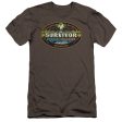 SURVIVOR : HEROES VS VILLAINS PREMIUM CANVAS ADULT SLIM FIT T-SHIRT 30\1 CHARCOAL 2X Sale