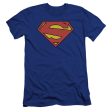 SUPERMAN : NEW 52 SHIELD PREMIUM CANVAS ADULT SLIM FIT T-SHIRT 30\1 ROYAL BLUE LG Online Hot Sale