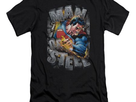 SUPERMAN : RIPPING STEEL PREMIUM CANVAS ADULT SLIM FIT T-SHIRT 30\1 BLACK XL For Sale