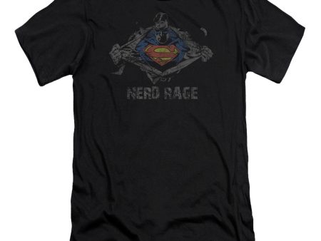 SUPERMAN : NERD RAGE PREMIUM CANVAS ADULT SLIM FIT T-SHIRT 30\1 BLACK XL For Discount