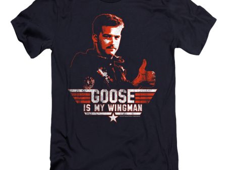 TOP GUN : WINGMAN GOOSE PREMIUM CANVAS ADULT SLIM FIT T-SHIRT 30\1 NAVY SM For Sale