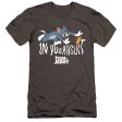 TOM AND JERRY MOVIE : IN PURSUIT  PREMIUM CANVAS ADULT SLIM FIT T-SHIRT 30\1 Charcoal LG Online Hot Sale