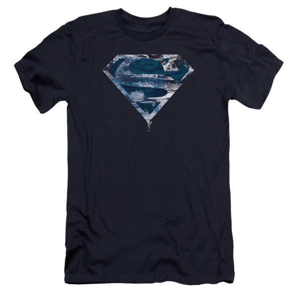 SUPERMAN : WATER SHIELD PREMIUM CANVAS ADULT SLIM FIT T-SHIRT 30\1 NAVY SM Sale