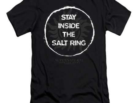 SUPERNATURAL : STAY INSIDE THE SALT RING  PREMIUM CANVAS ADULT SLIM FIT T-SHIRT 30\1 Black SM Online Sale