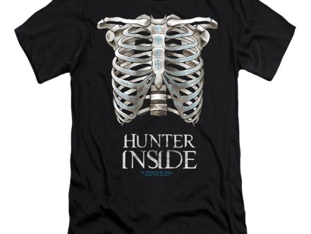 SUPERNATURAL : HUNTER INSIDE  PREMIUM CANVAS ADULT SLIM FIT T-SHIRT 30\1 Black 2X Online Sale