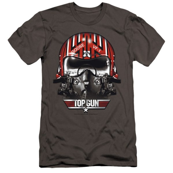 TOP GUN : GOOSE HELMET PREMIUM CANVAS ADULT SLIM FIT T-SHIRT 30\1 CHARCOAL LG Cheap