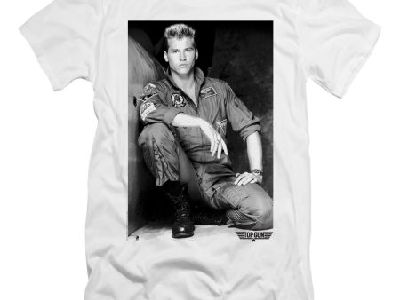 TOP GUN : FRESH ICE  PREMIUM CANVAS ADULT SLIM FIT T-SHIRT 30\1 White LG Hot on Sale