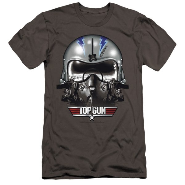 TOP GUN : ICEMAN HELMET PREMIUM CANVAS ADULT SLIM FIT T-SHIRT 30\1 CHARCOAL 2X For Sale