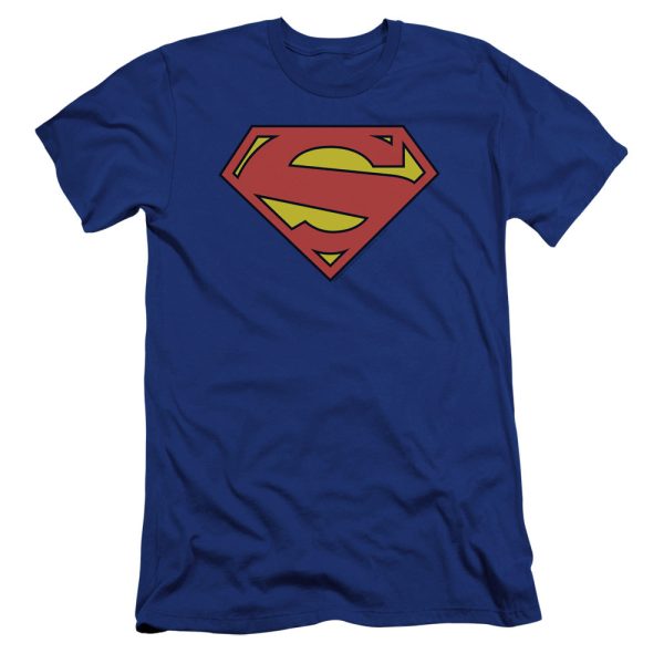 SUPERMAN : NEW 52 SHIELD PREMIUM CANVAS ADULT SLIM FIT T-SHIRT 30\1 ROYAL BLUE XL For Cheap