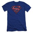 SUPERMAN : PAISLEY SHIELD PREMIUM CANVAS ADULT SLIM FIT T-SHIRT 30\1 ROYAL BLUE MD Fashion