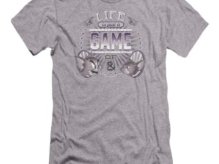 TOM AND JERRY : LIFE IS A GAME PREMIUM CANVAS ADULT SLIM FIT T-SHIRT 30\1 Athletic Heather SM Online