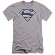 SUPERMAN : NAVY AND WHITE SHIELD PREMIUM CANVAS ADULT SLIM FIT T-SHIRT 30\1 ATHLETIC HEATHER XL For Cheap